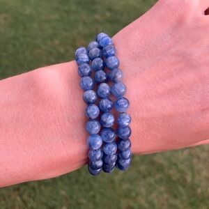 Blue kyanite crystal bracelet